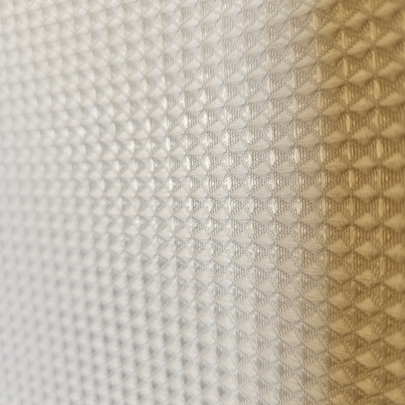 Cream white waffle texture 12 silver grommet shower curtain 70x72" - Picture 5 of 5